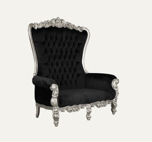 Handcrafted Durable Solid Wood Luxury Throne Chair with Traditional Design <b>Black</b> Mahogany Wood Furniture - Product Image 2