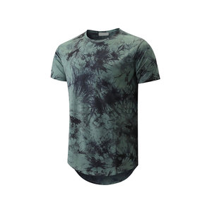 Men's <b>Black</b> White Abstract Print Short Sleeve O-Neck <b>T</b>-<b>Shirt</b> Regular Fit Casual Knitted <b>Long</b> Length Digital Print - Product Image 6