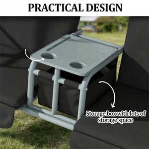 Sedia a Dondolo Nera da Esterno per Portico, Giardino, Terrazza - Uso Multiuso - Product Image 4