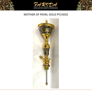 Superior Quality Unique Design Luxury Egyptian Designer Mother of Pearl Gold Picasso Decorated Stainless Steel <b>Hookahs</b> Supplier - Product Image 2