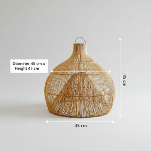 Traditional Rattan Lampshade Handwoven Natural Pendant Lamp <b>Shade</b> for Home <b>Lighting</b> Decor Wholesale - Product Image 6