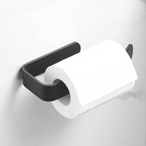 Porte-rouleau de papier toilette mural en métal, vente en gros, porte-rouleau de papier toilette suspendu noir, design moderne - Product Image 2