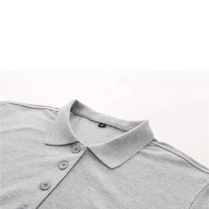 Polo de Mujer Gris Claro Texturizado, Mezcla de Algodón, Transpirable, Suave y Cómodo, Uniforme de Oficina, Camisetas para Mujer - Product Image 3