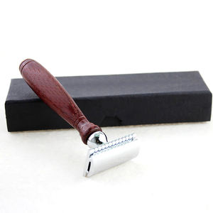 Maquinilla de afeitar clásica de doble filo con mango de palisandro para afeitado masculino y depilación femenina - Product Image 5