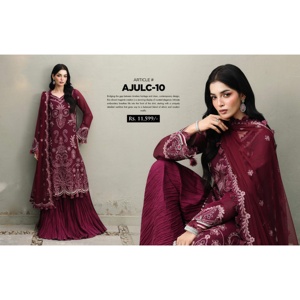Asim Jofa – Collection Festive de Costumes de Mariage Brodés de Luxe pour Femmes – Ssumaira Cousu sur Mesure 3 Pièces – Style Chickenkari - Product Image 1
