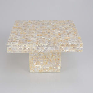 Élégant support à gâteau carré à motif floral fait à la main accessoires de cuisine en nacre - Product Image 6