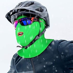 Pasamontañas de punto unisex con 3 orificios, cubrecara transpirable, impermeable y ajustable, gorro tipo bandit para deportes al aire libre - Product Image 6
