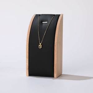Vente chaude en gros, support de collier personnalisé en forme de polygone, buste, pendentif, bracelet de luxe, présentoir à bijoux, support en bois et cuir PU, Elequeen - Product Image 6