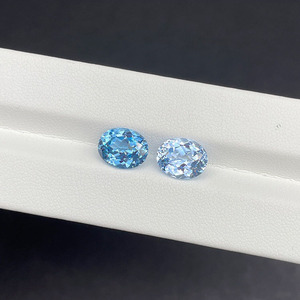 Lab Grown Oval Spinel Loose <b>Stone</b>, Sky Blue Swiss Blue London Blue Available, Rose Cut <b>Gem</b> for Custom Jewelry Making - Product Image 2