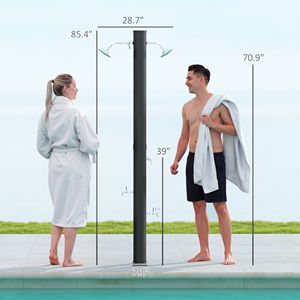 Doccia Solare da Esterno da 9,2 Galloni con 2 Soffioni Girevoli Gratuiti e Tubo da 2,15 Metri per Piscina, Spiaggia e Spa - Product Image 2