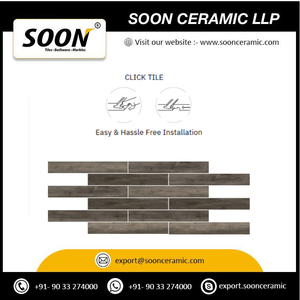 พื้นไวนิล SPC ยี่ห้อ SOON CERAMIC รุ่น Trenz กันลื่น กันน้ำ เป็นมิตรกับสิ่งแวดล้อม ลายลายนูน แกนแข็ง ติดตั้งแบบคลิ๊กล็อค - Product Image 2