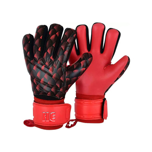 Premium Quality German <b>Latex</b> Custom Design Black and Red German <b>Latex</b> Stretchable Soccer Goalkeeper <b>Gloves</b> 3mm German <b>Latex</b> - Product Image 1