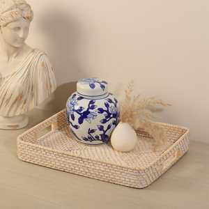 Nouvelle Arrivée 2026 – Plateau en Rotin Rectangulaire, Panier de Service Tendance pour la Décoration de Table, Idéal pour la Maison, la Restauration, les Mariages et les Fêtes - Product Image 1