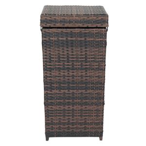 Cestino per Rifiuti da Interno/Esterno 240L in Rattan Marrone Sfumato con Coperchio Aperto, Telaio in Ferro e Struttura in Acciaio - Product Image 4