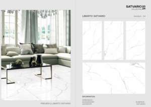 Azulejos de porcelana Satvario con aspecto de mármol de 60x120 cm, azulejos de gran tamaño para casas de lujo, apartamentos y proyectos comerciales. - Product Image 3