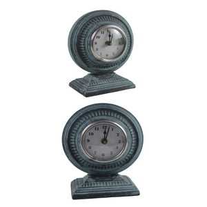 Minimalist Black Marble Base <b>Clock</b> Circular Metal Frame Sleek Modern Design Contemporary Home Office Timepiece - Product Image 3