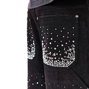 Shorts de Mezclilla Cargo de Cintura Alta para Hombre con Estampado de Lentejuelas Brillantes, Estilo Streetwear, para Verano - Product Image 6