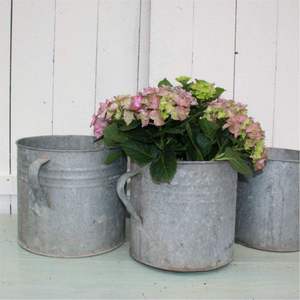 Grand bac à plantes ovale en métal, pot de fleurs rustique style ferme, seau à glace pour boissons de jardin avec poignées pour extérieur - Product Image 4