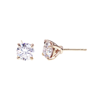 ต่างหูเงินแท้ทรงทันสมัยประดับเพชรโมอิสซาไนต์สีโรสโกลด์ ดีไซน์หรูหรา ระยิบระยับ พร้อมใบรับรองคุณภาพ - Product Image 6