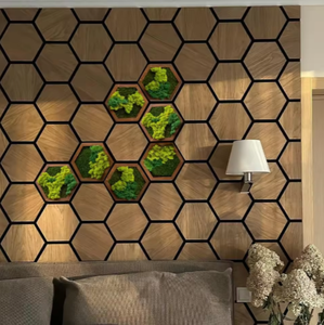 Solid Wood Hexagon Acoustic Panels <b>Waterproof</b> Exterior MDF Wood Sound Proof <b>Foam</b> for Studio & Home Office Treatment - Product Image 1