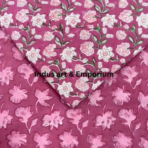 ผ้าคอตตอนแคมบริกพิมพ์ลายบล็อก 60x60 ซม. ผ้าพิมพ์ลายแบบดั้งเดิมจากเมืองชัยปุระ - Product Image 5