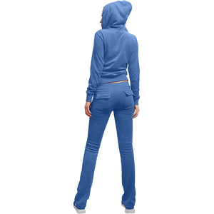 Conjunto Deportivo Informal para Mujer, Corte Ajustado, 100% Algodón, Sudadera con Capucha y Pantalones Deportivos, Tallas Grandes, Diseño de Invierno, OEM - Product Image 2