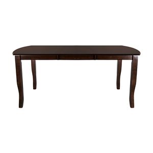 Mesa de Comedor de Diseño Simple de 1 Pieza con Extensión Separada, Acabado en Cerezo Oscuro, Mueble de Madera con Chapa de Mango para Uso Doméstico - Product Image 3