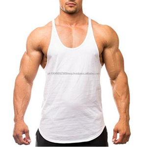 Wholesale Custom High Quality Cotton Spandex Men's Running Vest Bodybuilding Stringer Tank Top Men Gym Sleeveless Shirt - Product Image 3