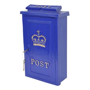 Nouvelle arrivée : Boîte aux lettres bleue personnalisée, faite à la main, pour décoration murale, avec serrure et clés de luxe. - Product Image 1