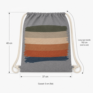 Recycled Cotton <b>Drawstring</b> <b>Backpack</b> 225 GSM Rainbow Printed Gym Bag Custom Logo Promotional Wholesale OEM Private Label Supplier - Product Image 2
