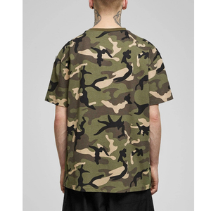 เสื้อยืดลายพรางผู้ชาย สตรีทแวร์ โอเวอร์ไซส์ ผ้าฝ้าย คอกลม แขนสั้น สวมใส่สบาย ทรงหลวม เสื้อยืดฤดูร้อน - Product Image 3