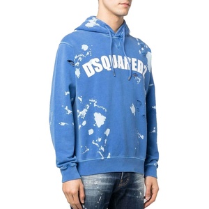 Sudadera con Capucha Vintage para Hombre, 100% Algodón, Personalizada, con Diseño de Pintura Salpicada, Estilo Urbano, Felpa Gruesa - Product Image 2