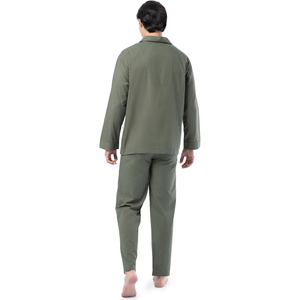 Relaxed Fit Men Night <b>Suit</b> Long Sleeve Crew Neck Long Pants Set Drawstring Soft Breathable Lightweight Winter Night <b>Suit</b> - Product Image 4
