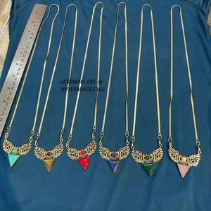 Pendentif de mode en pierre en gros de l'inde pendentif en pierre pendentifs de mode breloques en pierre breloques de mode pendentifs chakra indien - Product Image 4