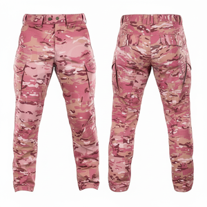 Pantalons de travail personnalisés à motif camouflage rouge, multi-poches, extensibles, vente en gros, vêtements sur mesure, OEM, pantalons décontractés - Product Image 5