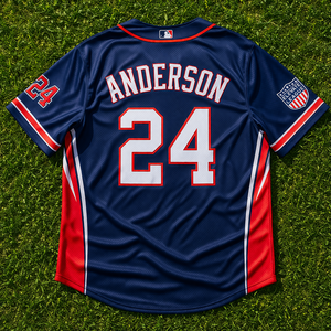 เสื้อเบสบอลแบบกำหนดเองสำหรับทีมและลีก ไซส์ใหญ่พิเศษ แห้งเร็ว ระบายอากาศได้ดี ผ้าโพลีเอสเตอร์ 100% พิมพ์ลายชื่อและหมายเลขผู้เล่น - Product Image 2