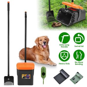 Kit Raccogli Escrementi con Contenitore Girevole, Strumento Robusto per la Raccolta delle Feci del Cane, Manico Extra Lungo da 35 Pollici, 35 Sacchetti per lo Smaltimento dei Rifiuti degli Animali Domestici - Product Image 1