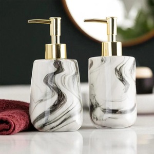 ขวดปั๊มโลชั่นสีขาวลายดำ เหมาะสำหรับโอกาสพิเศษ ห้องน้ำ และเป็นของขวัญ - Product Image 1