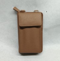 Tas Selempang Kulit Sintetis Vegan untuk Ponsel, Tempat Paspor, Dompet Mini, Tas Tangan, Dompet Wanita dengan Ritsleting RFID