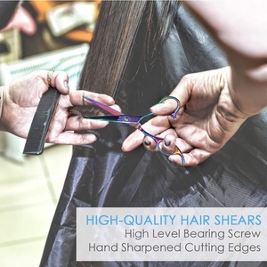 Juego de tijeras de peluquero profesionales de acero de alto carbono, dos tijeras de corte de pelo liso adelgazante para uso en salón - Product Image 6