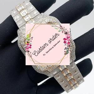 Reloj Mecánico Cuadrado de Acero Inoxidable con Cristal de Zafiro, Personalizable con Moissanita VVS, Edición Limitada de Lujo para Fiestas de Raperos - Product Image 1