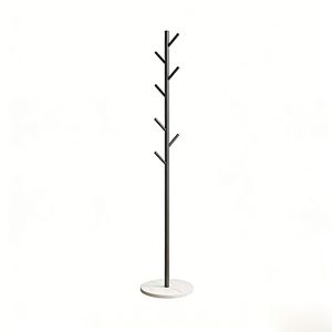 Porte-vêtements autoportant en métal doré robuste avec base en marbre - Support polyvalent pour vêtements et chapeaux pour chambre à coucher - Product Image 1