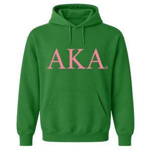 Sudadera con Capucha Verde con Bordado de Letras Rosas, Sudadera de Felpa de Algodón, Informal, de Manga Larga, con Bolsillo Canguro, Unisex - Product Image 1