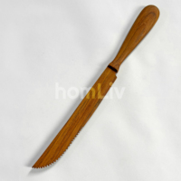 OEM Natürliches Teakholz Gezahntes Messer Handgefertigtes Holz-Brotmesser Umweltfreundliches Tafelmesser Nachhaltiges Küchenzubehör