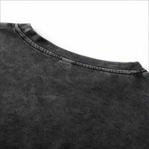 Ensemble deux pièces haut de gamme en coton épais, t-shirt et short, style streetwear délavé, coupe ample, imprimé personnalisé, vêtements pour hommes - Product Image 3