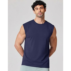 Camiseta Deportiva de Secado Rápido para Verano, 100% Fibra de Poliéster, Chaleco Deportivo sin Mangas para Hombre, Camiseta de Gimnasio en Azul Marino - Product Image 2