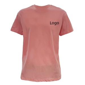 T-shirt rouge à manches courtes pour homme, col rond, coupe classique, couleur unie, jersey décontracté en coton, logo imprimé sur le devant - Product Image 5