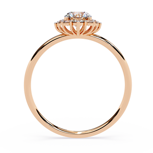 แหวนเพชรทองคำแท้ 14k สำหรับผู้หญิง ทรงกลมเจียระไนแบบบริลเลียนท์ คลาสสิก สามารถสวมซ้อนกันได้ แหวนหมั้นประดับเพชรแล็บโกรว์ - Product Image 5