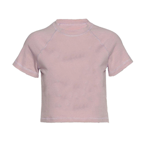 Camiseta de Manga Corta para Hombre, Negra, Cuello Redondo, Tejido de Punto, Ribete en Contraste, Corte Regular, Color Sólido - Product Image 2