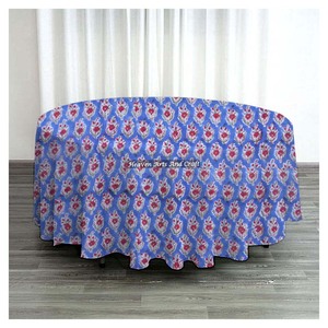 Elegante mantel de algodón de 180 cm con 20 capas para mesa redonda de 6 plazas, tela suave y duradera, ideal para uso diario o fiestas. - Product Image 1